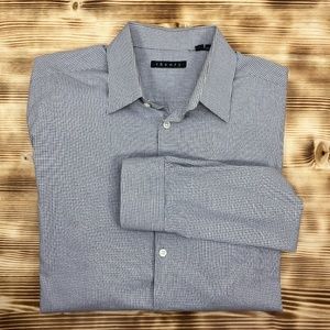THEORY Mens Dover Print L/S Button Down Sz LG